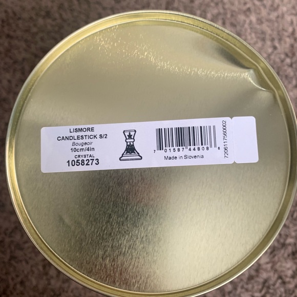 Waterford Giftology Clear 4-inch Lismore Candlestick (Set of 2) and Orange Tube - Picture 5 of 6